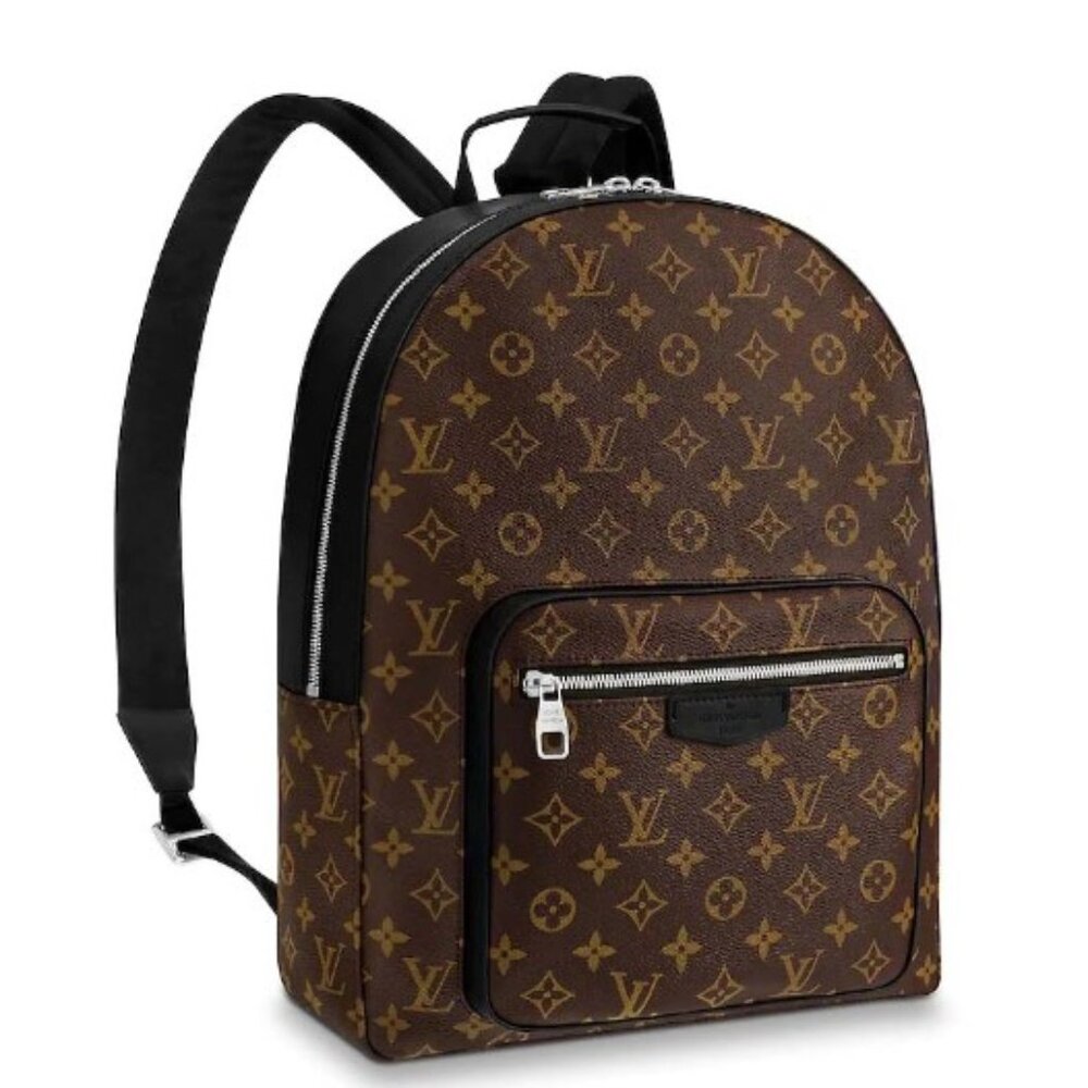 Louis Vuitton LV Men Josh Backpack in Monogram Macassar-Brown